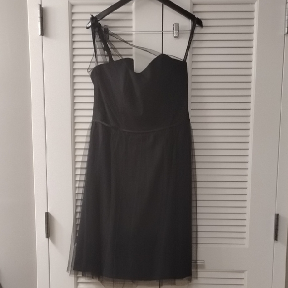 Alfred Angelo One Shoulder Black Dress - Picture 1 of 6